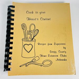 Cook to Your Heart's Content Sarpy County NE Extension 1982 Spiral Cookbook VTG